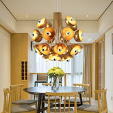 Vintage Dome Chandelier Pendant Light - 24-Light Metal Ceiling Fixture in White/Gold - This beautiful and modern Retro Dome Chandelier Pendant Light Metal 24 Lights Hanging Ceiling Light in White/Gold is ideal for those looking for an ey